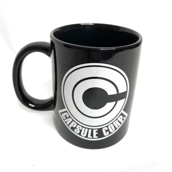 3/$20 - Capsule Corp. Dragon Ball Z - Black Coffee Mug Cup Anime Manga Japan 90s - Picture 1 of 2